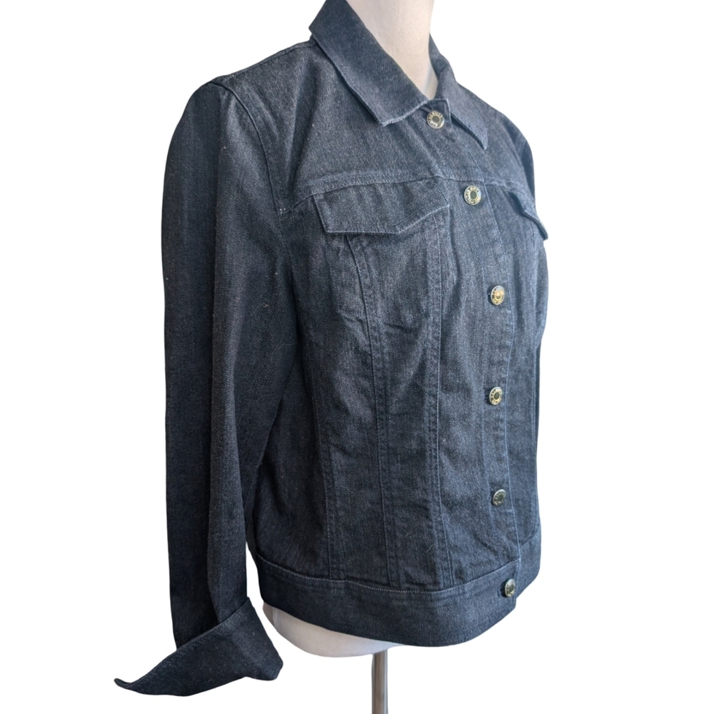 Talbots Dark Blue Jean Jacket Size 14 - Picture 11 of 13